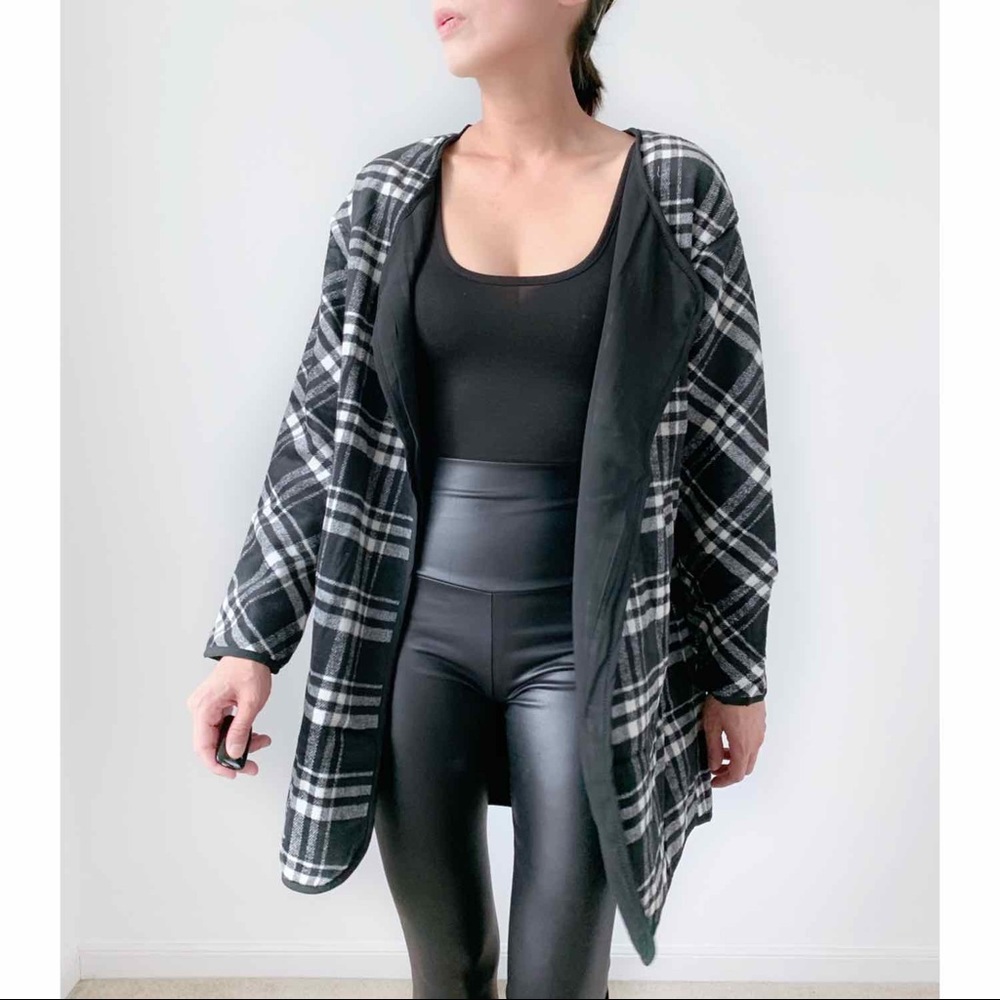 White and Black Plaid Coat - Picture 10 of 13
